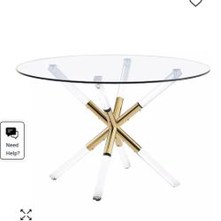 Dalton 32" Glass Round Dining Table