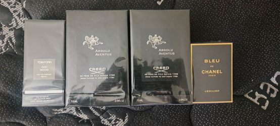 Men's cologne: Tom Ford, Creed absolu, Bleu Chanel