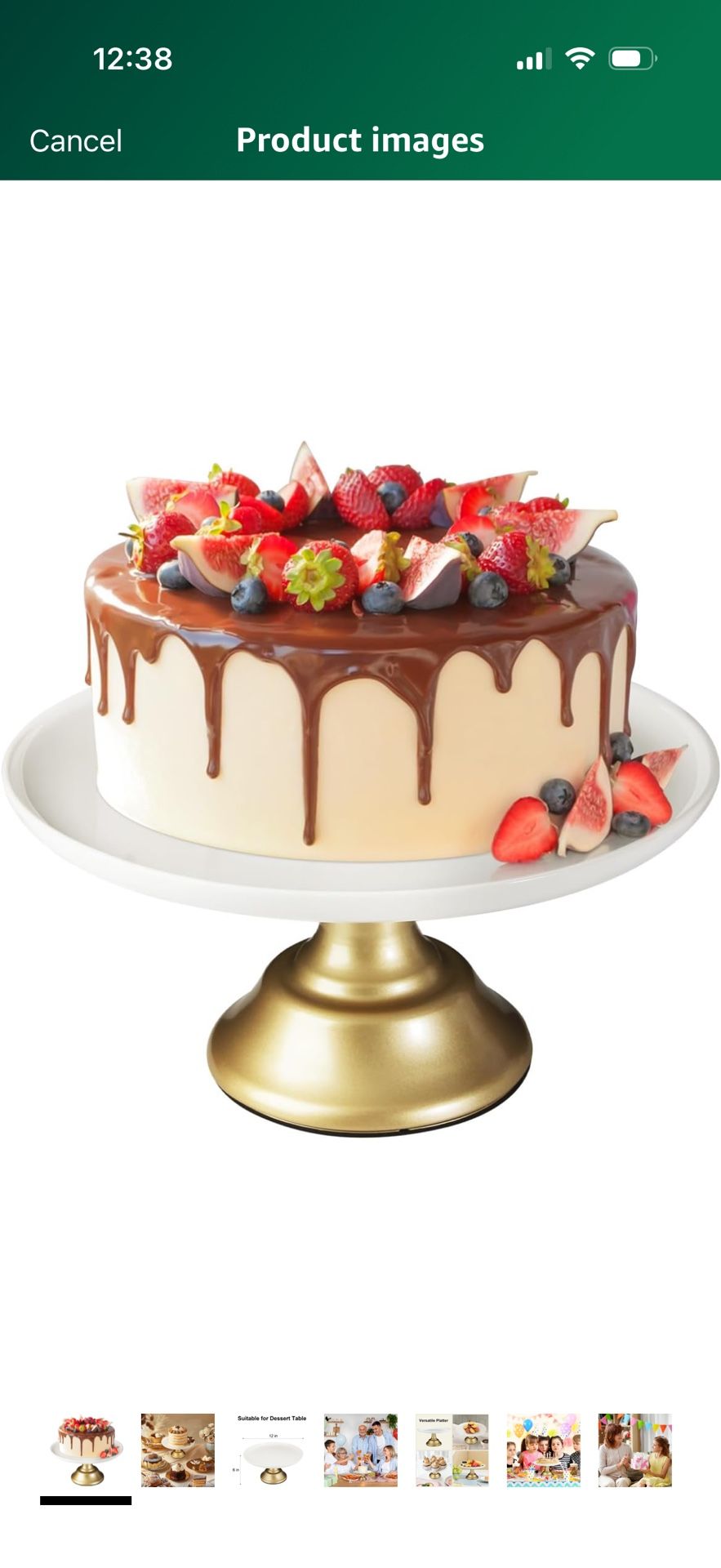 Ruckae White Ceramic Cake Stand 12 Inch Metal Wedding Cake Plate Round Dessert Stand Cake Plate Cupcake Stand for Party Table Display