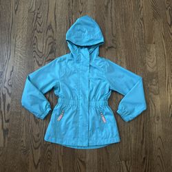 Size 4 / 5 Teal Blue Champion Lined Windbreaker Coat with Hood