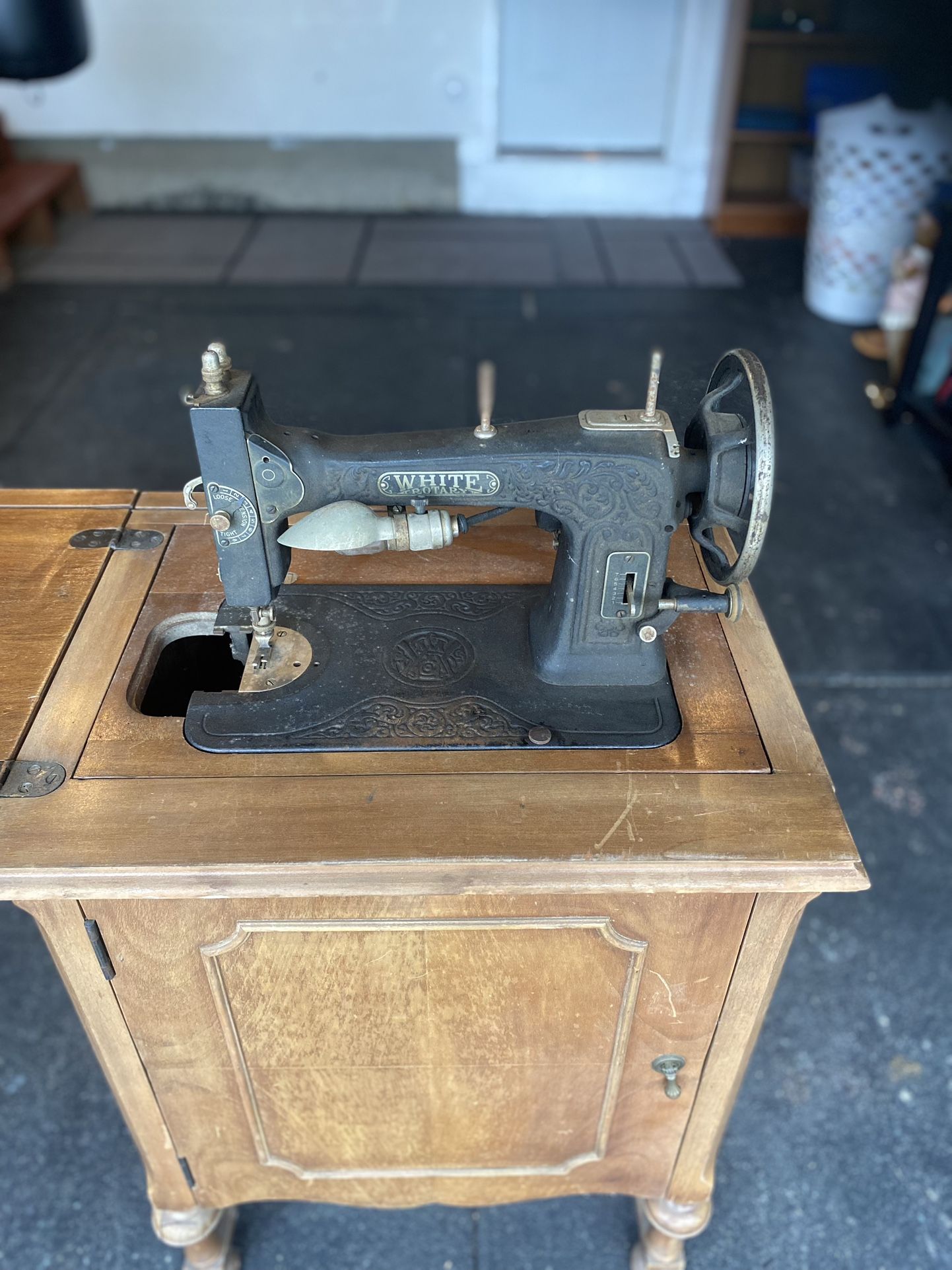 Antique Sewing Machine Table