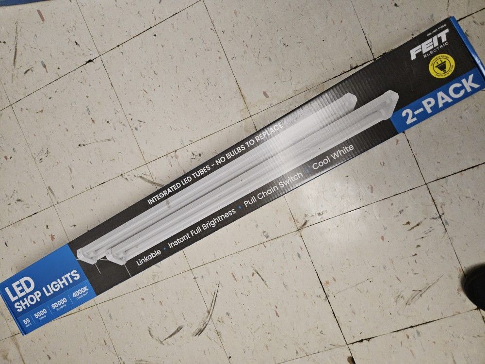 Feit LED 2 Pack Shop Lights - Integrated Tube, Instant Bright