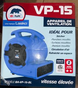B-Air 1/8 HP Air Mover Carpet Dryer Floor Blower Fan for Home Use in Blue