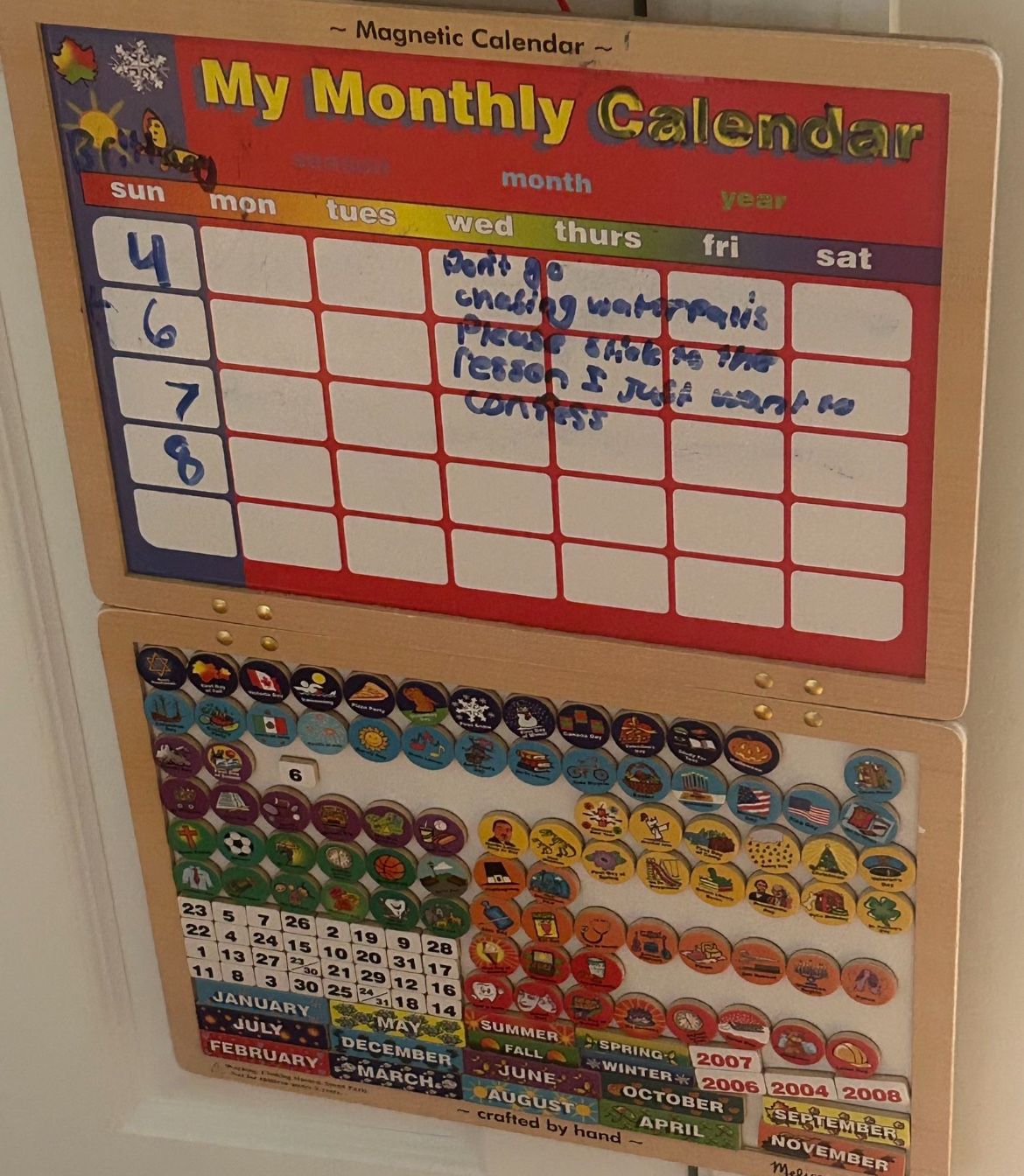 Kids My Monthly Magnetic Calendar Eraser Board By Melissa And Doug