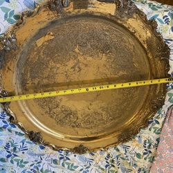 Large Silver Plate Round Platter