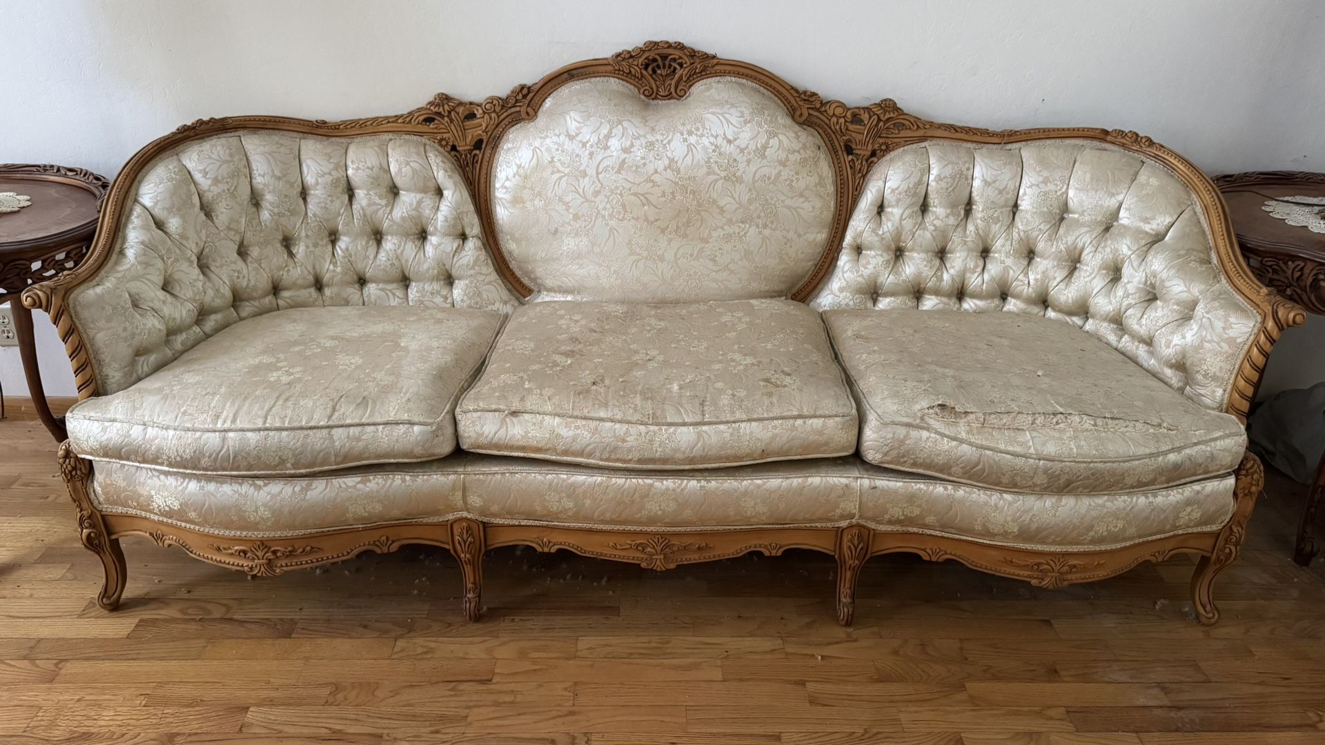 Vintage Sofa, Mirrors, Tables, Lamps, and Ornaments