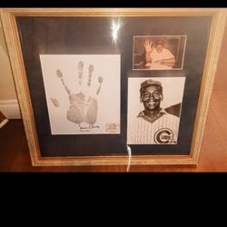 Ernie Banks Signed Plaque Handprint Authenticated