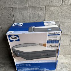 NEW Sealy AlwaysAire QUEEN Air Mattress w/ Headboard & Built-In Pump