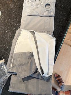 Brand new 2 layer shower curtain gray with mesh top.