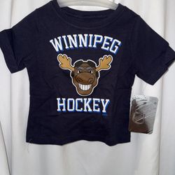 BNWT Boys T-Shirt, Winnipeg Hockey, Size 18 Months, Moose Graphic