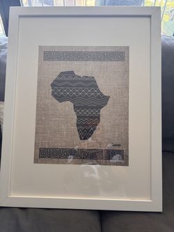 Framed African Textile-Style Wall Art – 26 x 20