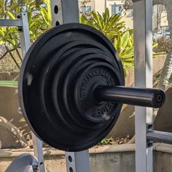 Weight Plates + Barbell 