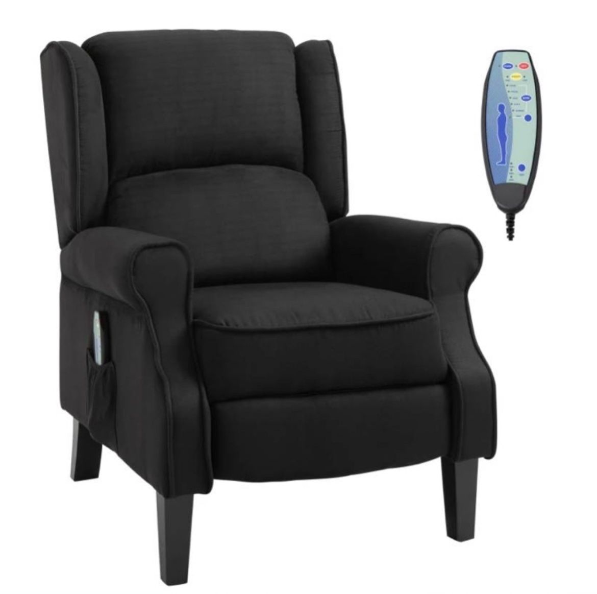Electric Massage Black Recliner