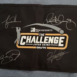 Tiger Woods Signed Flag With Others Autograph !!!  No Coa !!