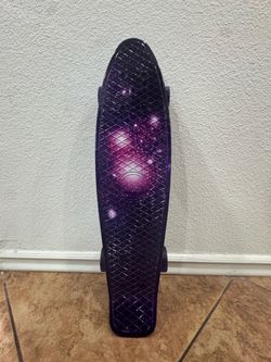 Skitch 22" Mini Cruiser Skateboard - Galaxy Purple / Starry Night