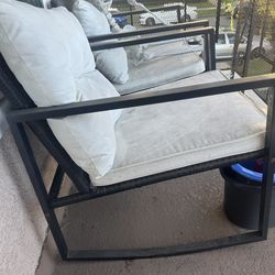 Outdoor rocking chairs with side table  pick up only