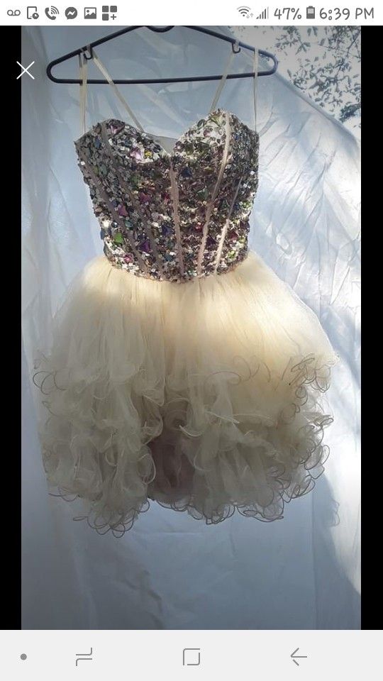 Tan sequin tutu dress