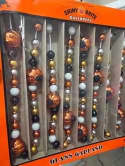 Christopher Radko Shiny Brite Halloween Glass Garland Pumpkin Beads Decor