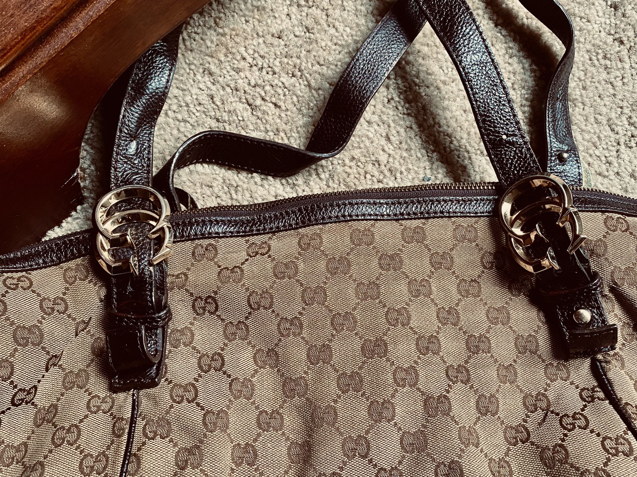 Pre Owned Vintage Gucci Canvas Bag