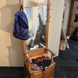 Coat Stand With Storage And Mirrow