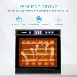 6 Trays Food Dehydrator Stainless Steel Meat Fruit Vegetable Jerky Dryer Machine