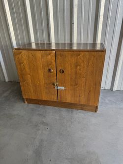 Wooden Garage Storage Cabinet – Locking Doors & LED Light