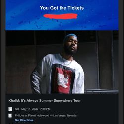 Khalid Tickets @Planet Hollywood