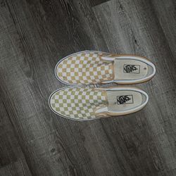 Yellow And White Vans Size 9.5 Men