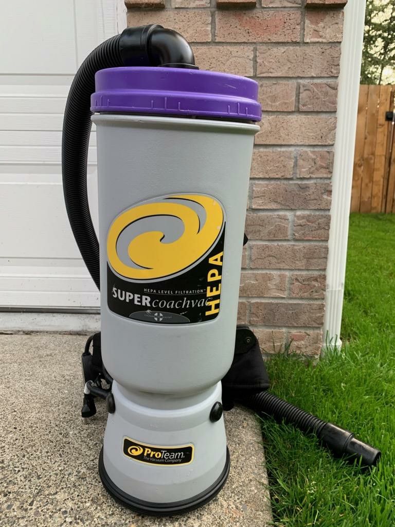 SuperCoach HEPA SCM-1282 ProTeam Commercial Backpack Vacuum, no wand or extension cord .good working condition