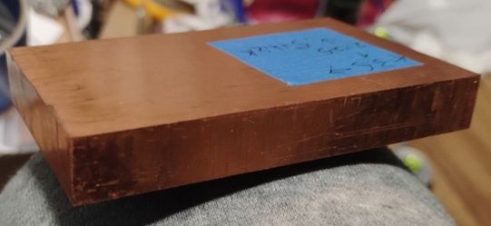 3-1/2"x2-1/8" Pure Solid Copper Rectangular Bar Stock 1/2" Thick 1.4 Lbs