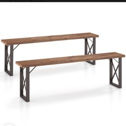 New Indoor-Outdoor 72” Benches Set Of 2