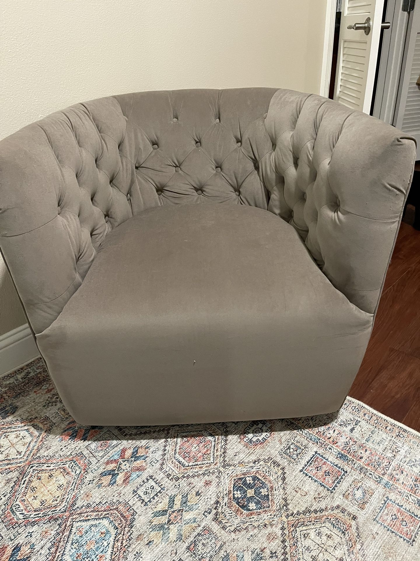Comfortable Swivel Velvet Arm Chair