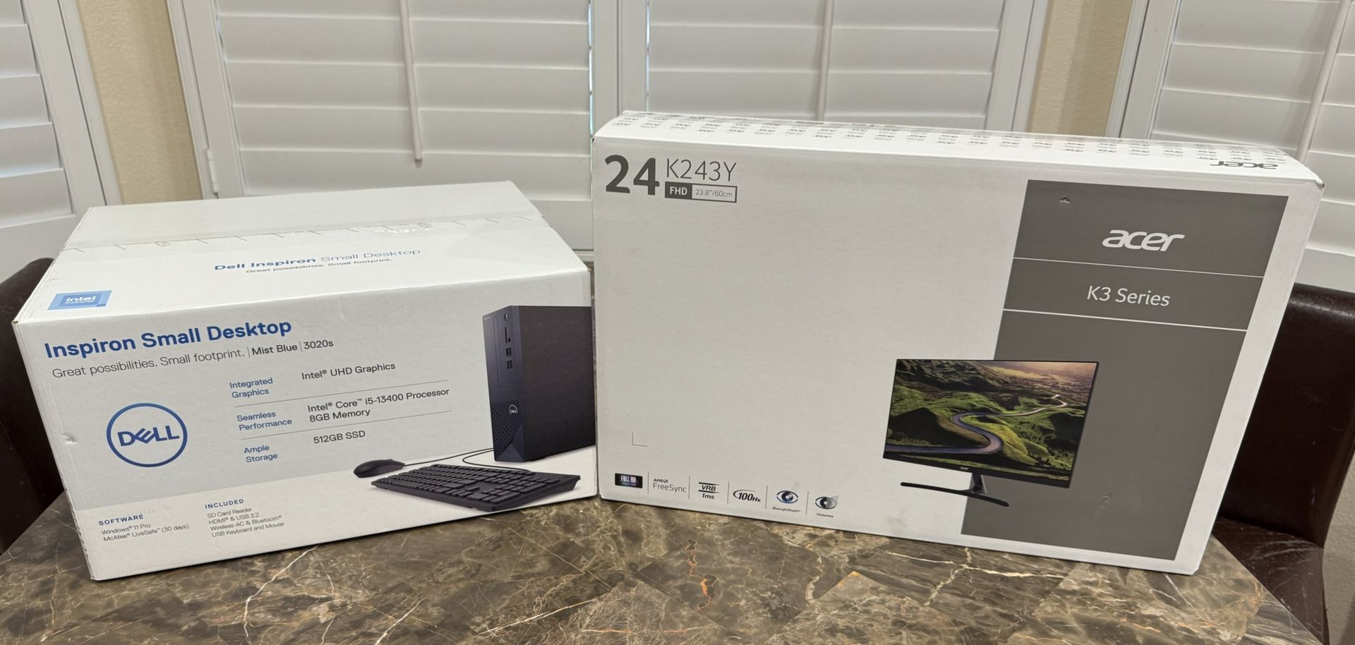 Dell Desktop 3020S AND Acer 24” Monitor - BRAND NEW