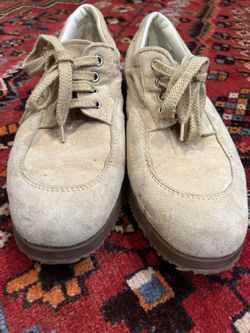 VTG Hogan Casual Suede Sneakers EU 40.5 US 9.5 Women’s Beige Made in Italy