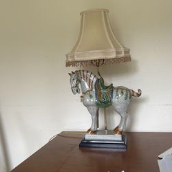 Vintage Tsang Horse Table Lamp