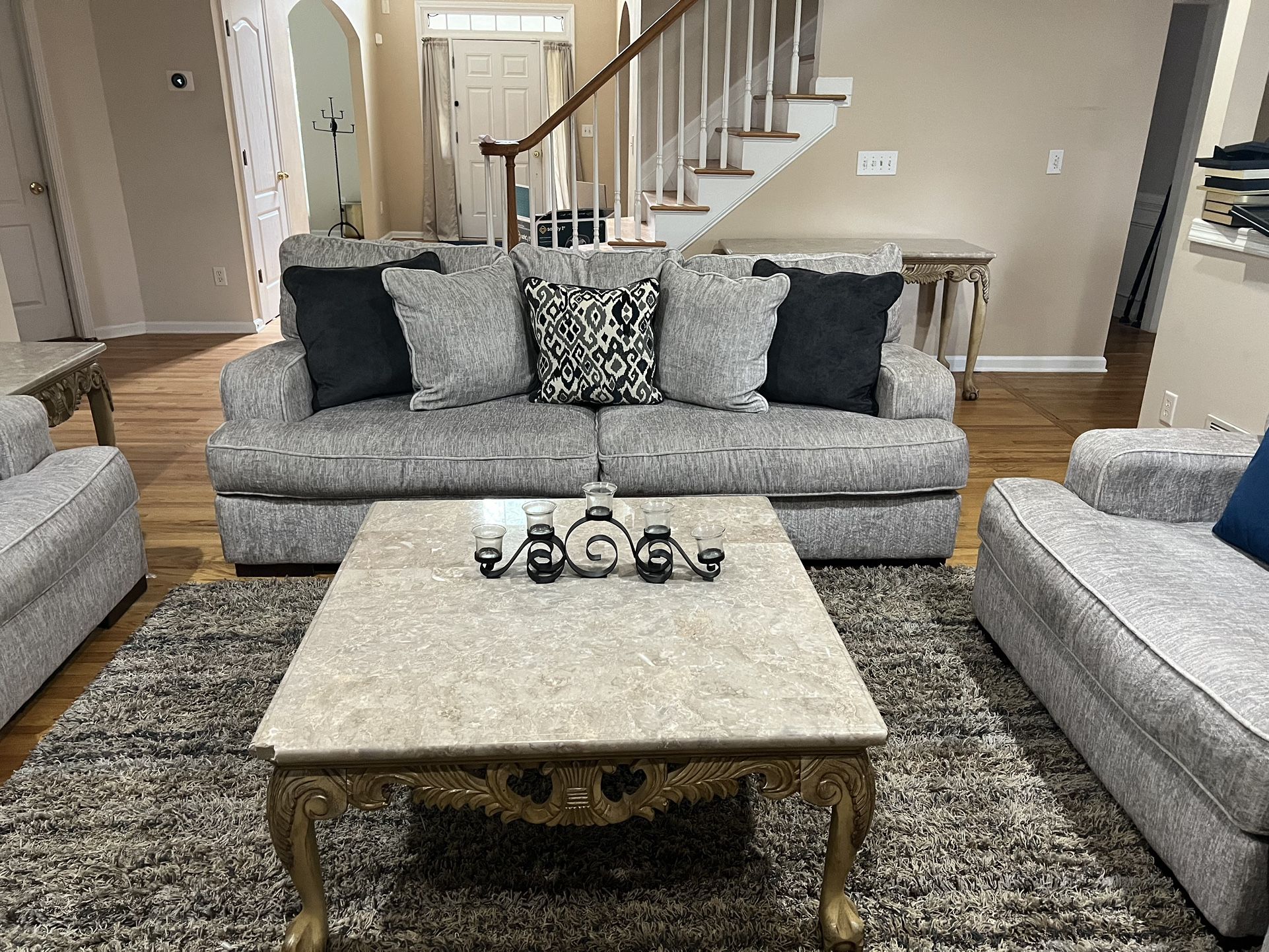 4 Piece Light grey Comfy Couch Set