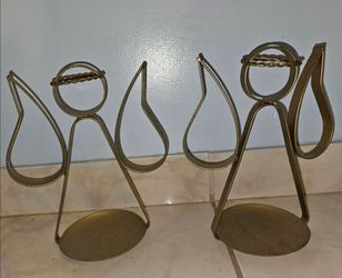 Gold angel candel holders