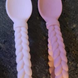 Itzy Ritzy Sweetie Spoons Silicone Baby Fork and Spoon Set

