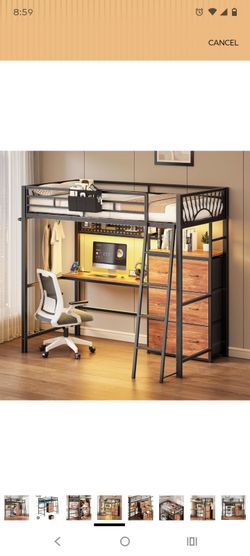 Loft Bed with Desk and Dresser