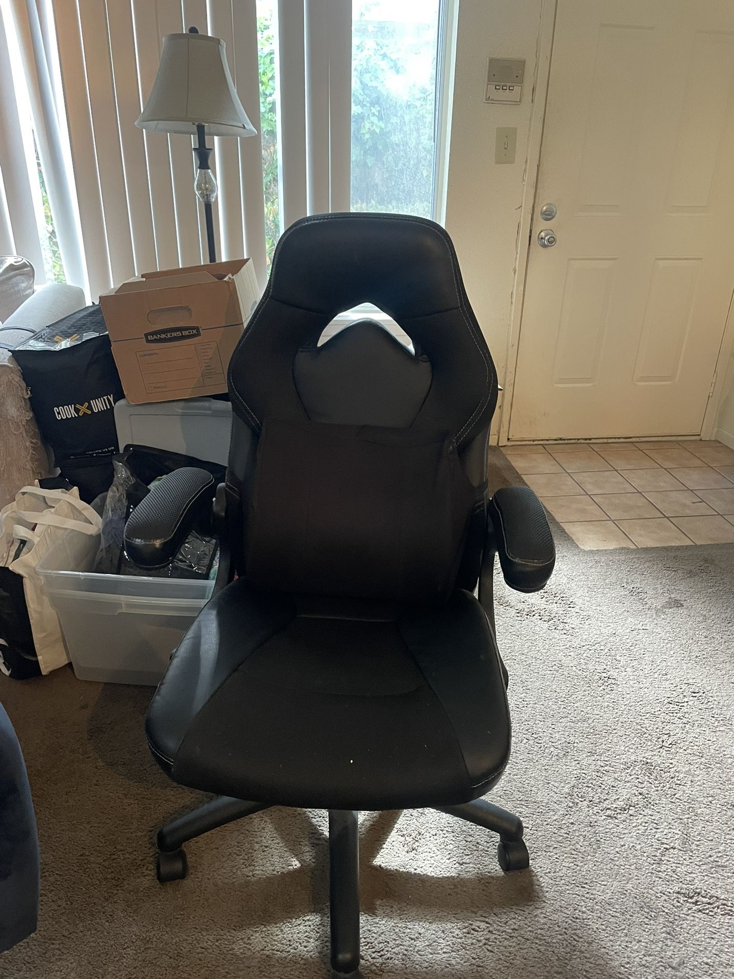 black office chair with back support