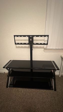 Black Glass TV Stand with Mount