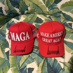 Signed Trump Hats (Authentic)  President Donald J. Trump  Make America Great Again