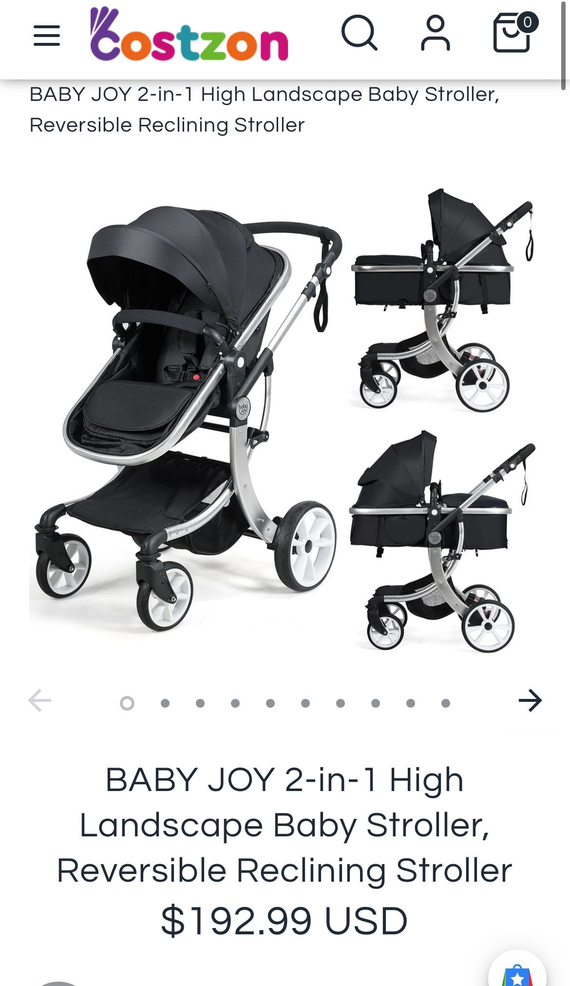 BABY JOY 2-in-1 High Landscape Baby Stroller