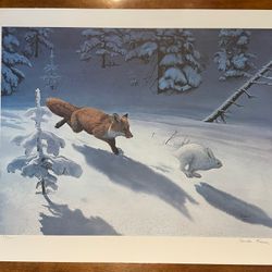 Charles Gause Lithograph Signed Numbered - Pursuit 19x24