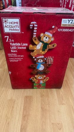 Yuletide lane Led stacked bears 7.5 ft