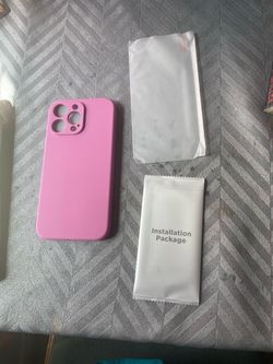 Pink Silicone iPhone Case with Screen Protector