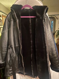 XXL Women’s Wilson Leather Black Hooded Parka