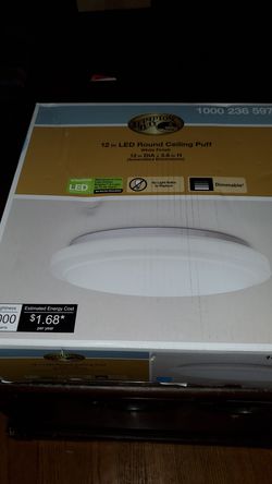 Hampton Bay Functional Style 12 in. Round White 75-Watt Equivalent Integrated LED Flush Mount 1000 Lumens Dimmable