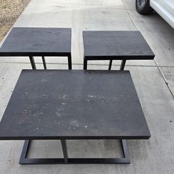 3 Piece Set: Coffee Table & 2 Side Tables
