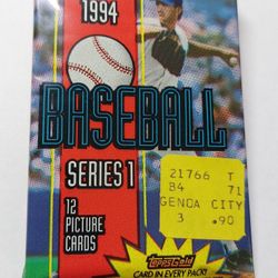 1994 Topps Baseball Series 1 Pack - NEVER OPENED - Gold Insert
